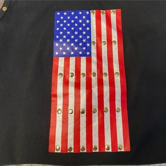 KIKIT By Maurice Sasson Vintage Embellished American Flag Shirt Size Medium - Picture 6 of 10